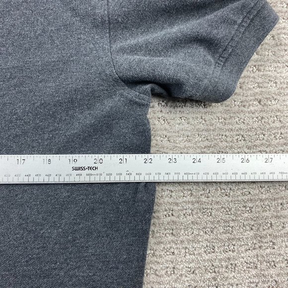 Tommy Hilfiger Polo Shirt Men Large L Gray Casual Golf Embroidered Logo Cotton - Picture 8 of 9